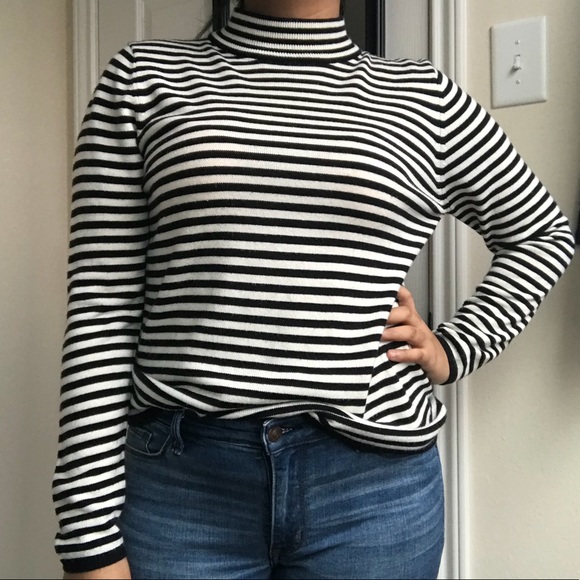 Sag Harbor Sweaters - 🌟DROP🌟Sag Harbor Mock Neck Striped Long Sleeve